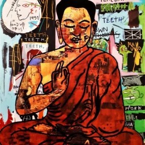 Reproduction de Bouddha par l'artiste peintre Pep's