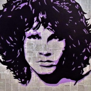 Le célèbre Jim Morrison reproduction sur tableau en métal par Pep's le peintre