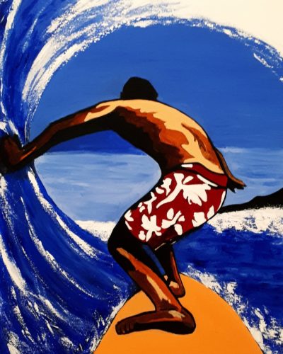Le surfer tableau sur métal de Pep's artiste en vente sur son site