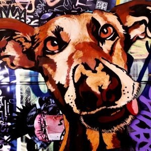 Crazy dog, le chien street art par Pep's Artiste Peintre