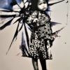 Peinture "la gamine au parapluie" par l'artiste Pep's